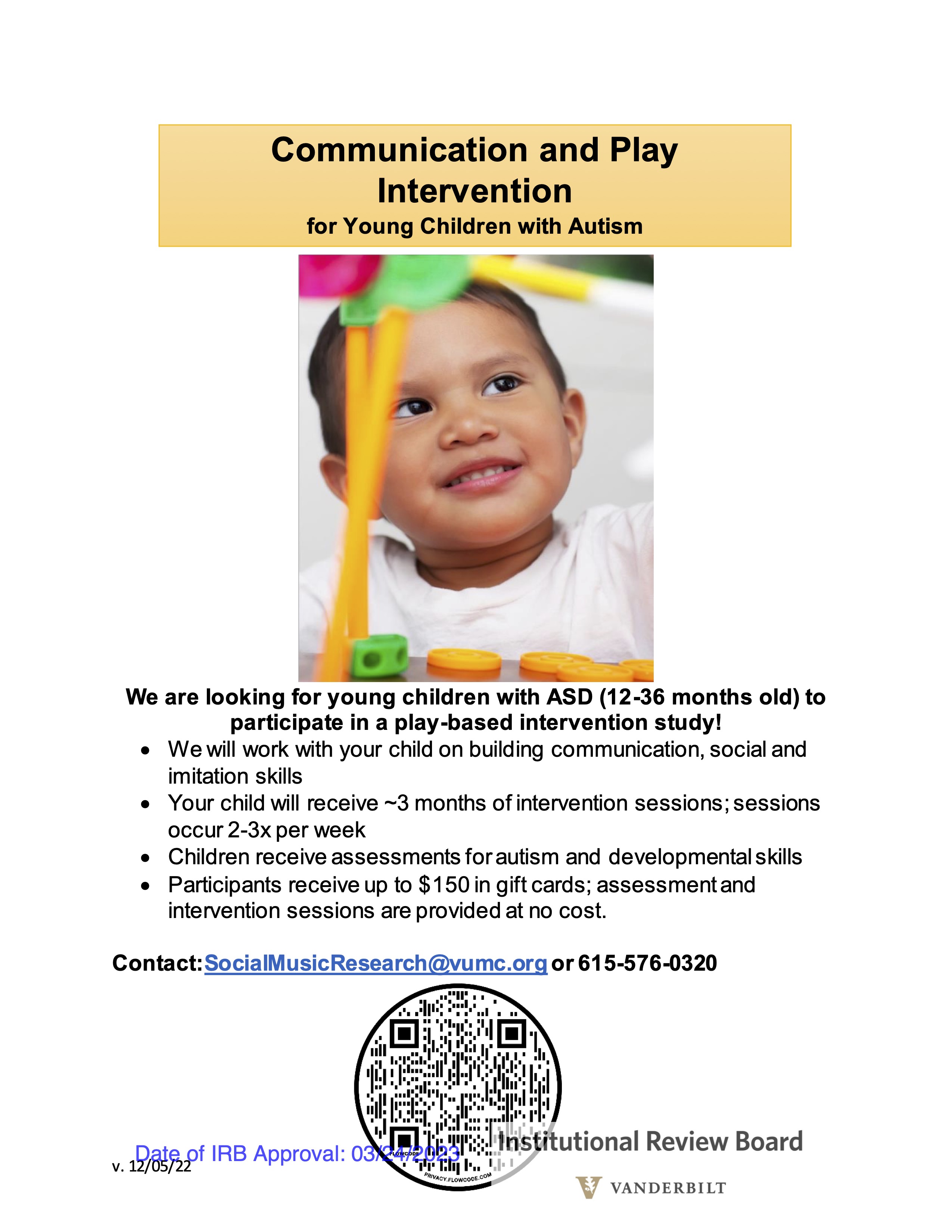 Flyer for Communication and Play Intervention